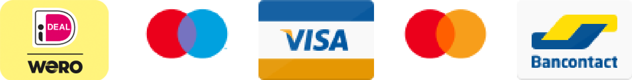 GaborStore betaalmethoden waaronder: iDEAL (WERO), creditcard (Visa, MasterCard), en Bancontact
